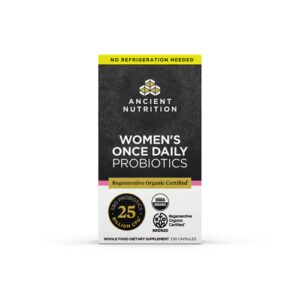 Probióticos diários para mulheres - 25 bilhões de UFC - 30 cápsulas - Regenerative Organic Certified da Ancient Nutrition