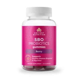 Probióticos SBO da Ancient Nutrition - Gomas de Frutas Vermelhas - 10 bilhões de UFC - 60 Gomas