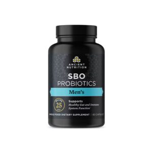 Probióticos SBO da Ancient Nutrition - Masculino - 25 bilhões de UFC - 60 cápsulas