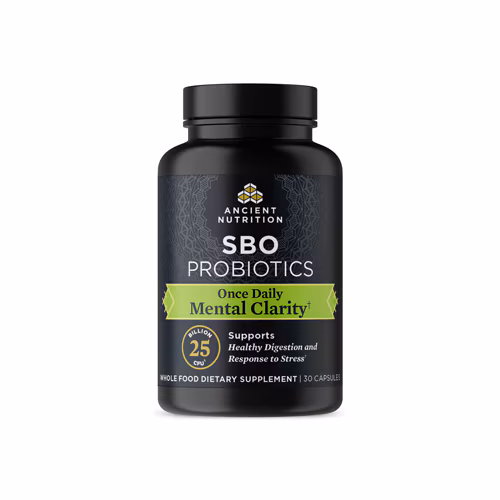 Probióticos SBO da Ancient Nutrition para Clareza Mental Uma Vez ao Dia - 30 Cápsulas