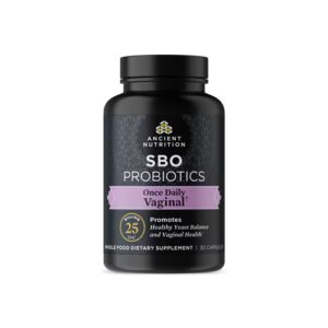 Probióticos SBO da Ancient Nutrition Vaginal uma vez ao dia - 25 bilhões de UFC - 30 cápsulas