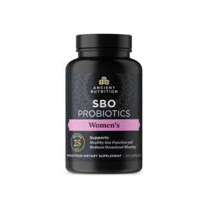 Probióticos SBO da Ancient Nutrition para mulheres - 25 bilhões de UFC - 60 cápsulas