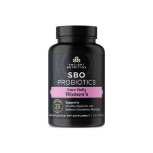 Probióticos SBO da Ancient Nutrition para mulheres, uma vez ao dia - 25 bilhões de UFC - 30 cápsulas