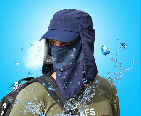 Boné para Pesca com Proteção UV 4 em 1