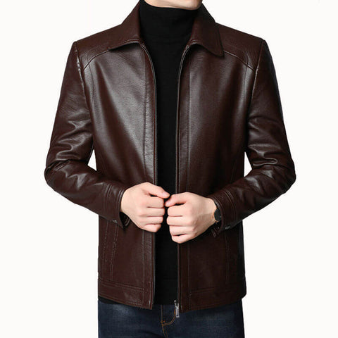 Jaqueta Masculina de Couro Michigan Elegante