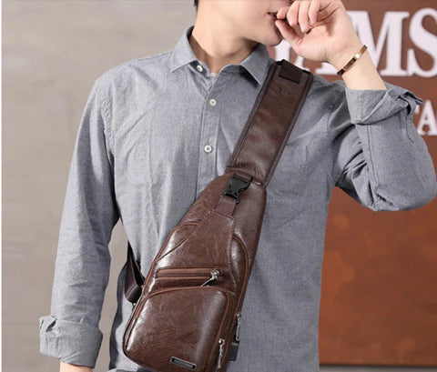 Bolsa Transversal de Couro Unissex