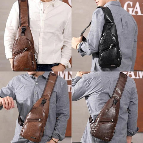 Bolsa Transversal de Couro Unissex