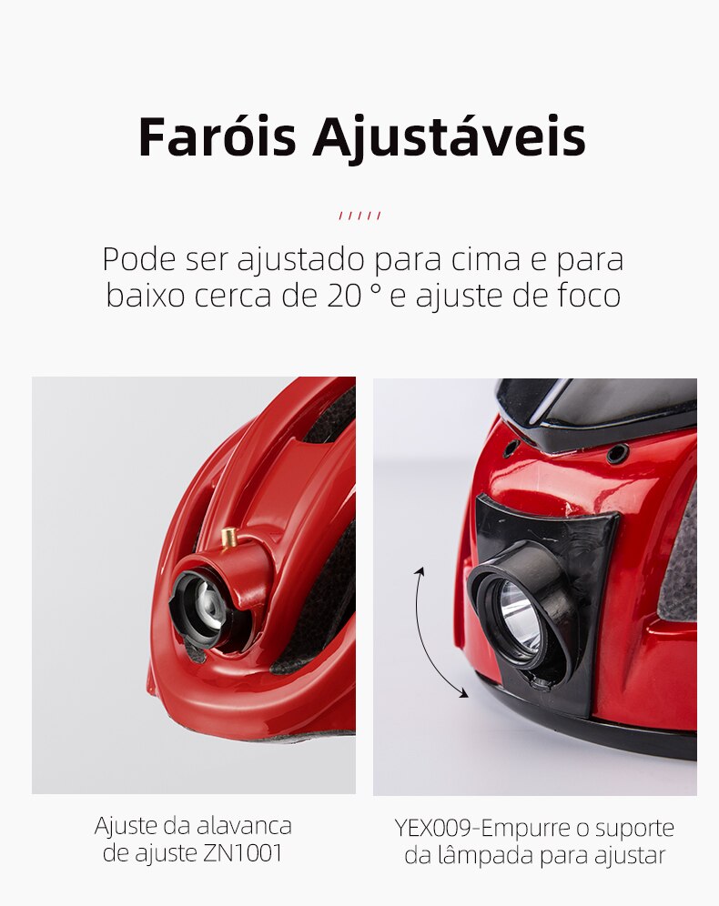Capacete Ciclismo com Lanterna Profissional Masculino/Feminino RockBros