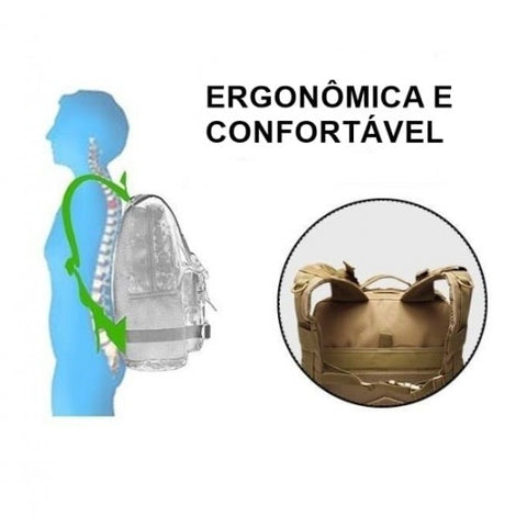 Mochila Tática Militar Combat 50 Litros Unissex